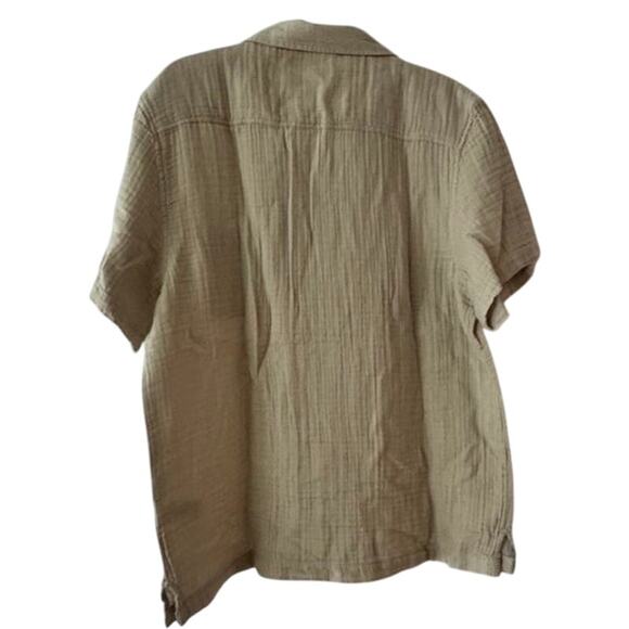 Lucky Brand Men’s Crinkle Cotton Gauze Shirt NWT Size L Beige Camp Button Up0 - Picture 7 of 15